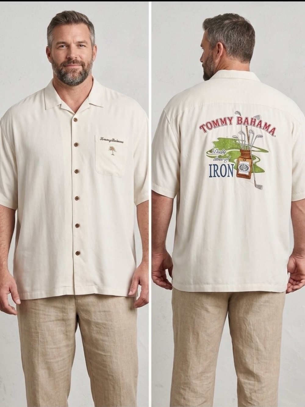 Men’s Tommy Bahama "Daily Dose of Iron" Golf Shirt XXL 100% Silk